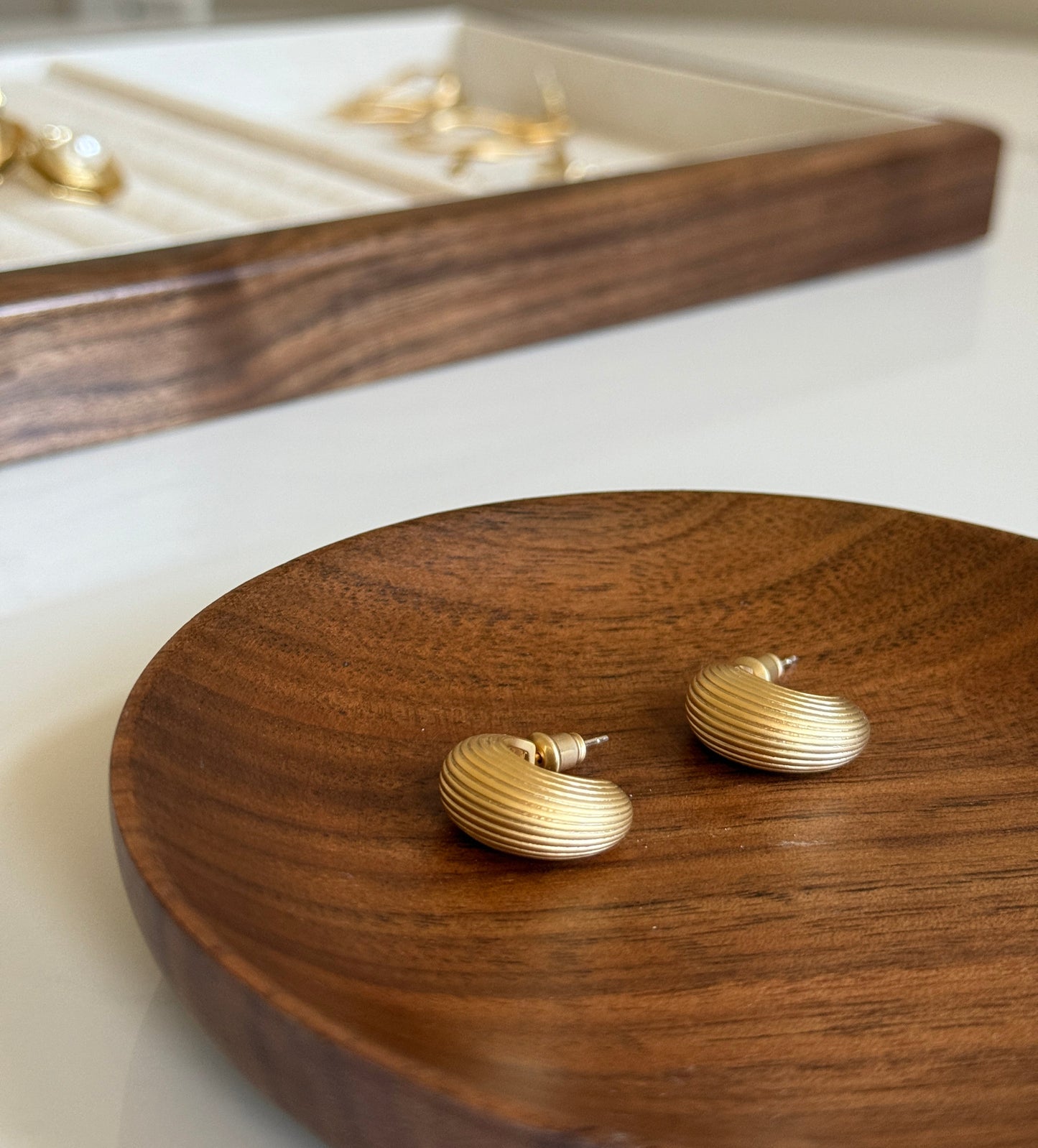 Golden Wave Hoop Earrings