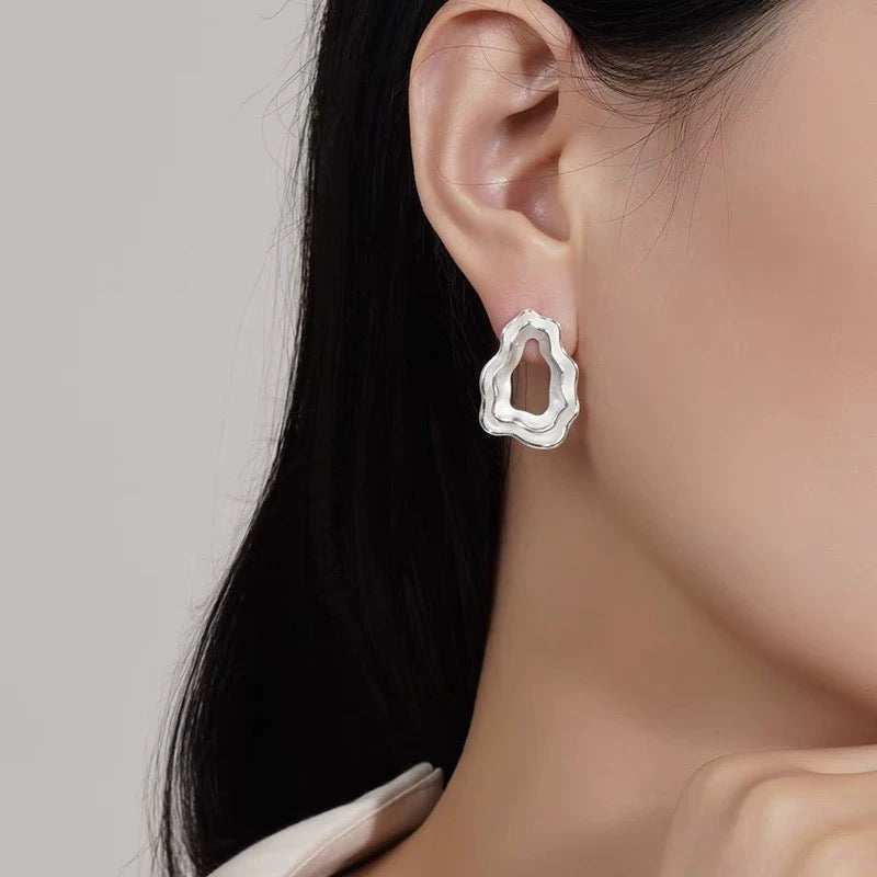 Ripple Essence Sterling Silver Earrings